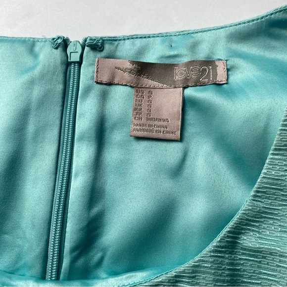 Love21 women’s Mini‎ Dress Size S Seafoam Green zipper sleeveless pre owned - Picture 10 of 16